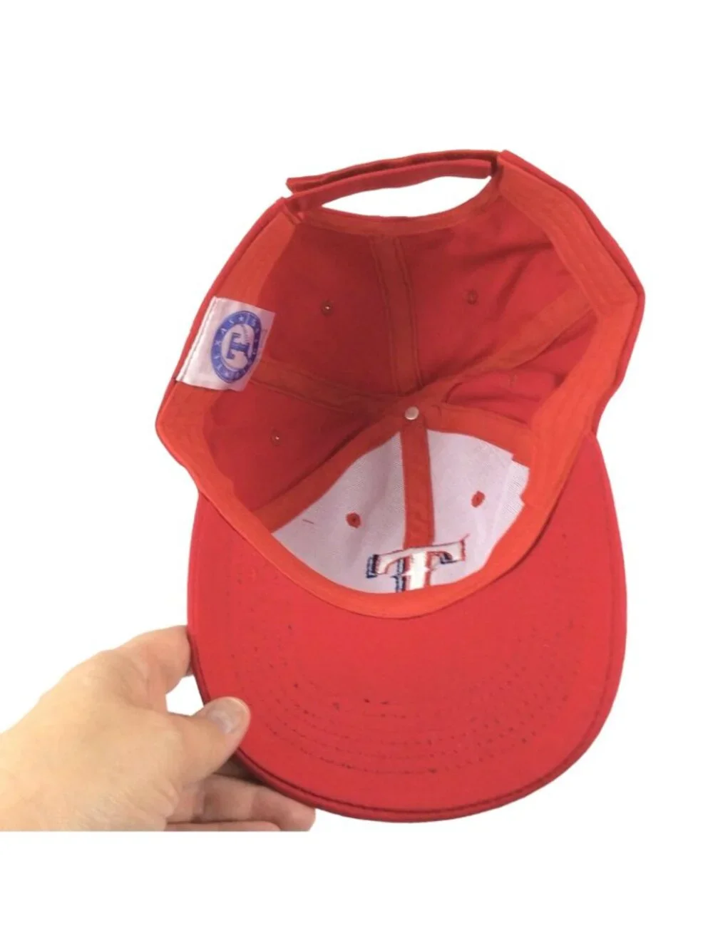 Texas Rangers MLB Embroidered Hat Cap Red Cotton Blend Hook Loop Adjustable